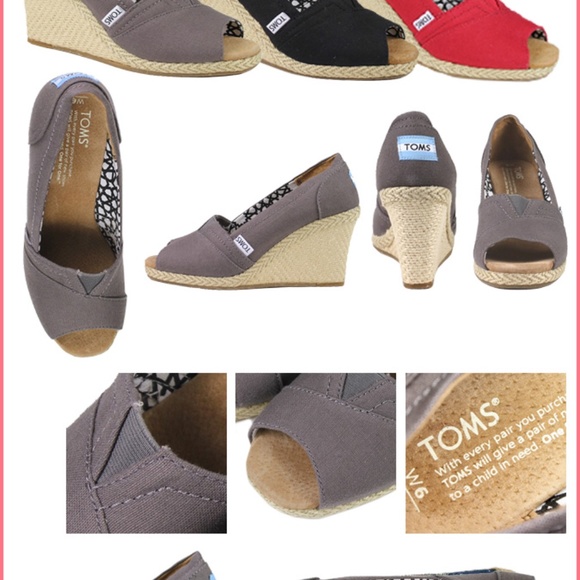 Toms tan wedged peeptoe shoes - Picture 6 of 6